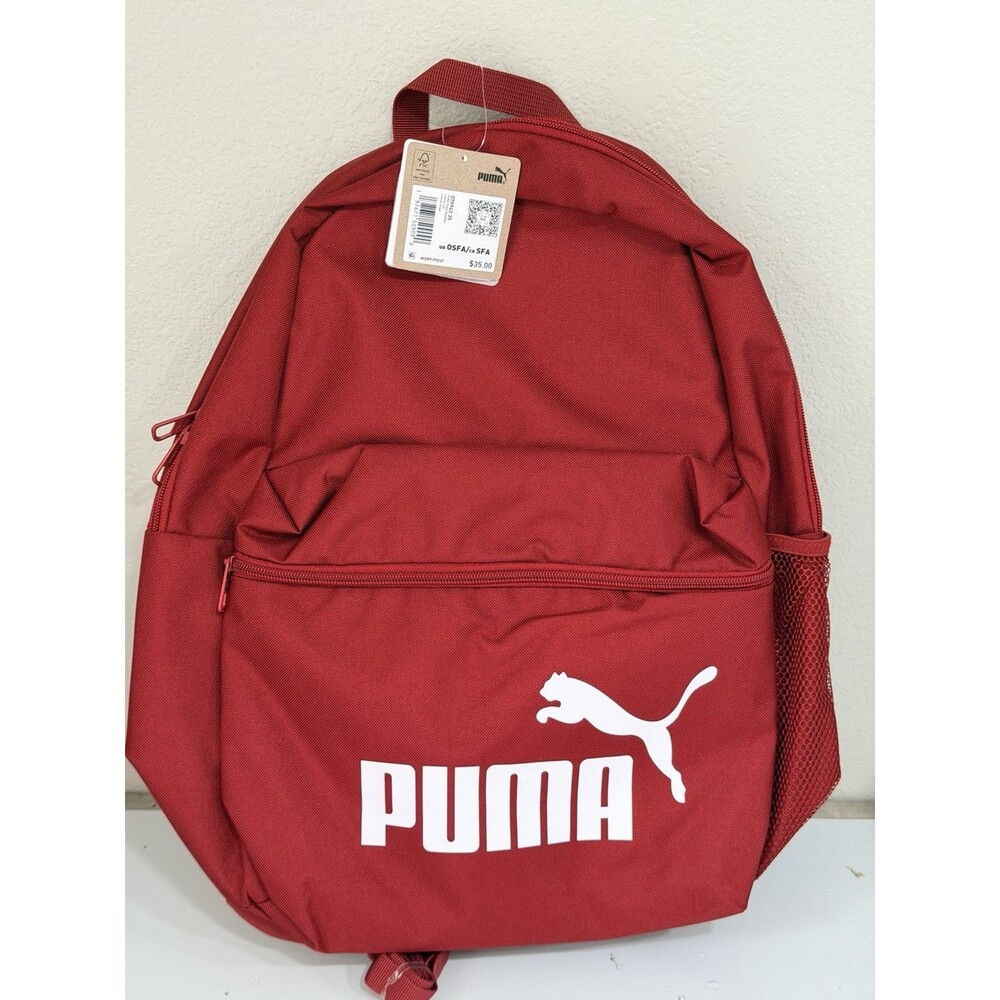 Puma Phase Unisex Multi Sports /Casual Backpack  Cold  Intense Red Side Pockets